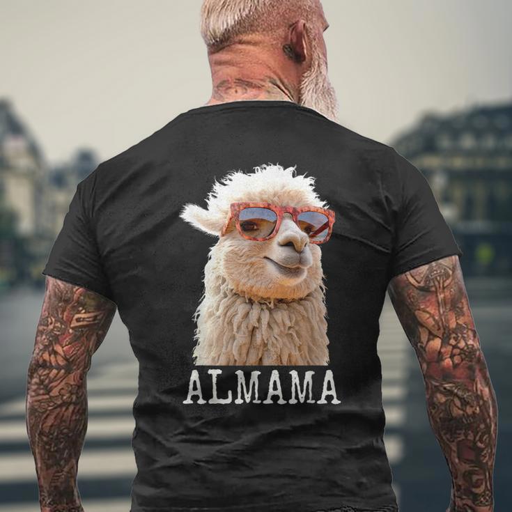 アルママ かわいい アルパカ ママ ダジャレ ラマ プレママ 家族 マタニティ 動物 メンズTシャツ バックプリント 高齢者への贈り物