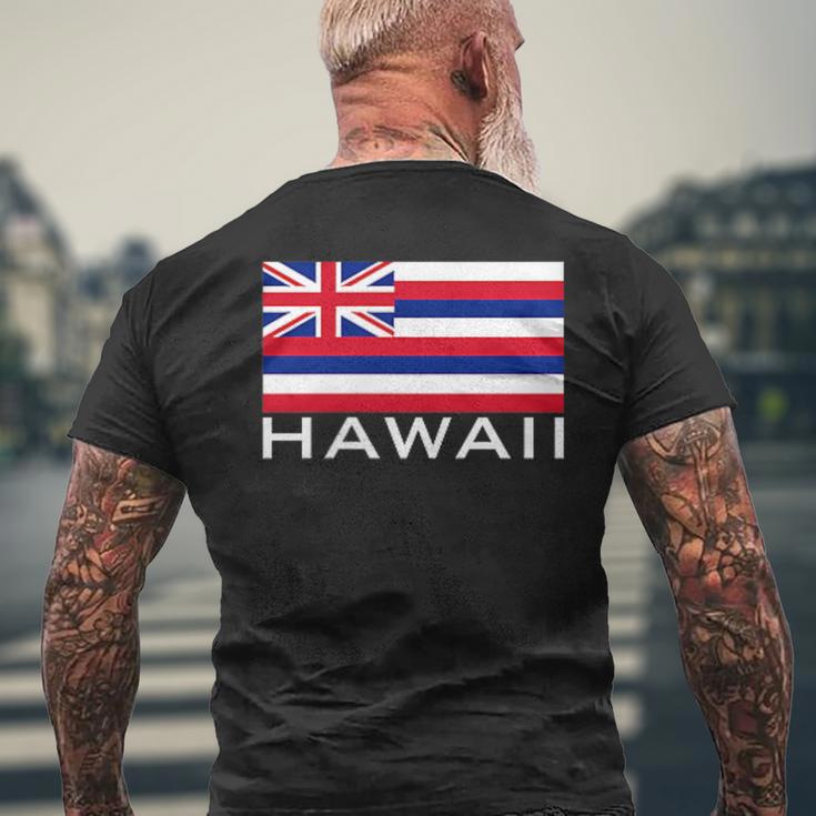 アロハのハワイ州旗 メンズTシャツ バックプリント 高齢者への贈り物