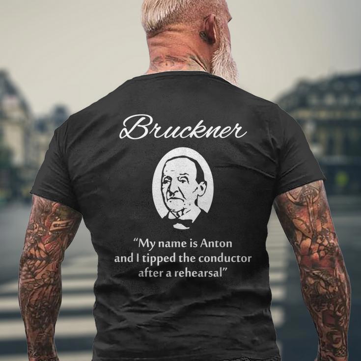 アントン・ブルックナー メンズTシャツ バックプリント 高齢者への贈り物