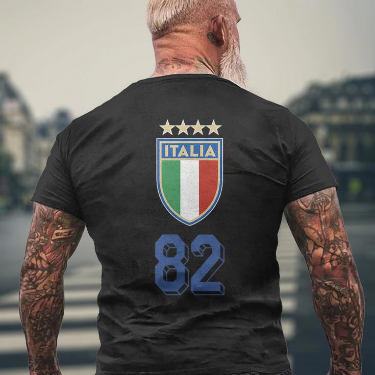イタリア 1982 ワールドカップ サッカー ヴィンテージ クレスト グラフィック メンズTシャツ バックプリント 高齢者への贈り物