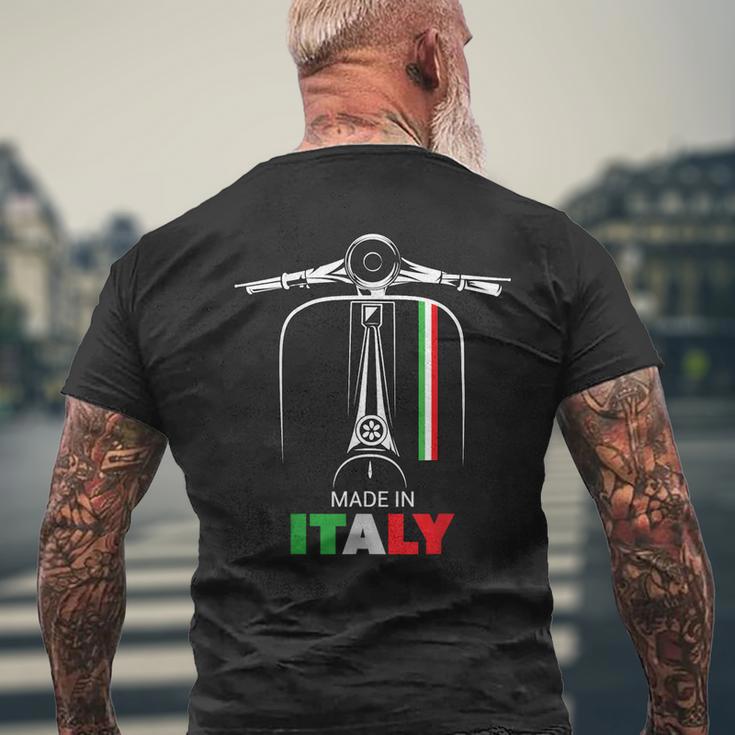 イタリアのバイカーライダーオートバイ愛イタリアスクーターバイクスクート メンズTシャツ バックプリント 高齢者への贈り物