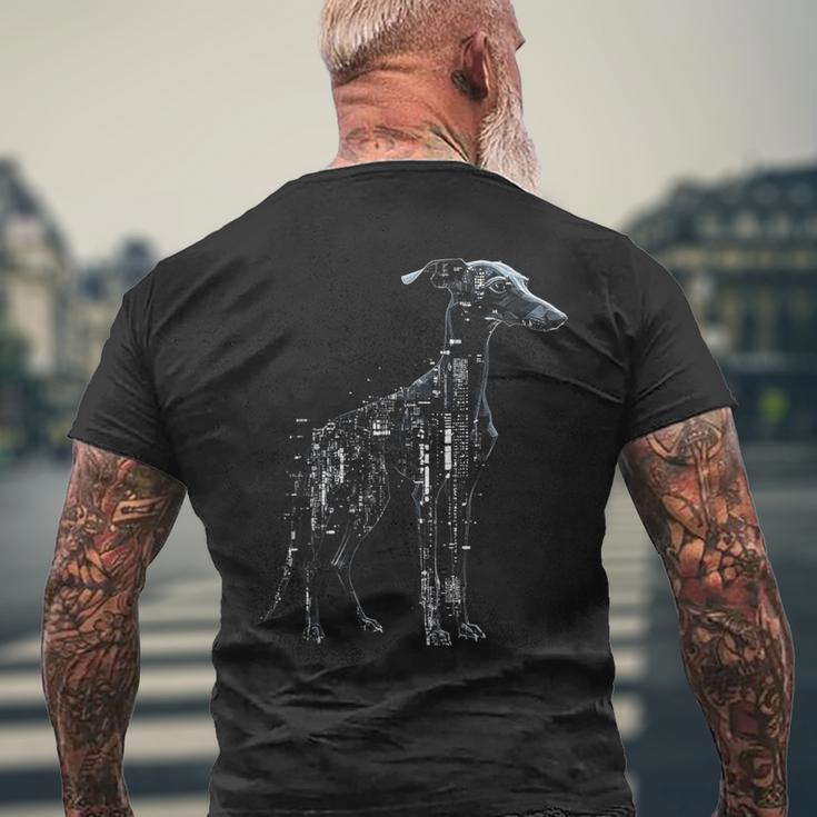 イタリアン グレイハウンド 犬 グラフィック ペット アートワーク イタリアン グレイハウンド メンズTシャツ バックプリント 高齢者への贈り物