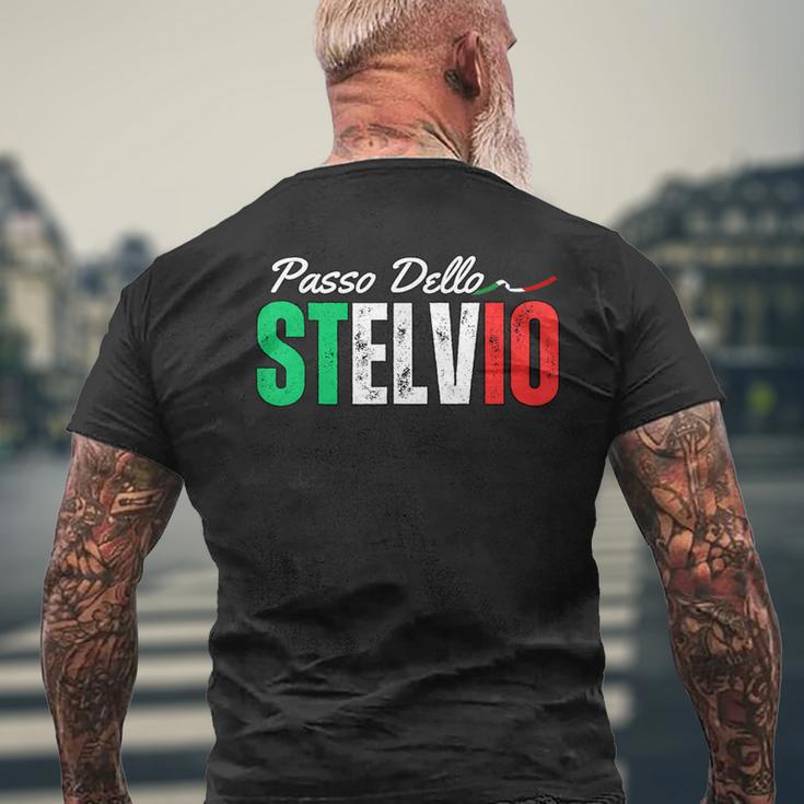 イタリア山アルプス旅行 パッソ・デッロ・ステルヴィオ メンズ レディース メンズTシャツ バックプリント 高齢者への贈り物