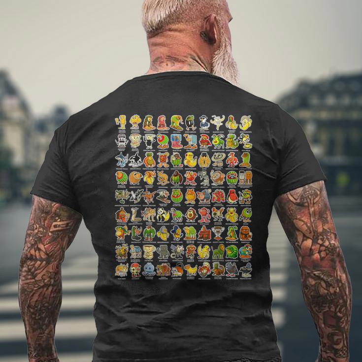 イタリア語-ブレインローz世代面白いミーム90ブレインロットキャラクター メンズTシャツ バックプリント 高齢者への贈り物