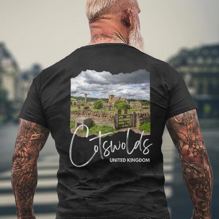 イングランド コッツウォルズ メンズTシャツ バックプリント 高齢者への贈り物