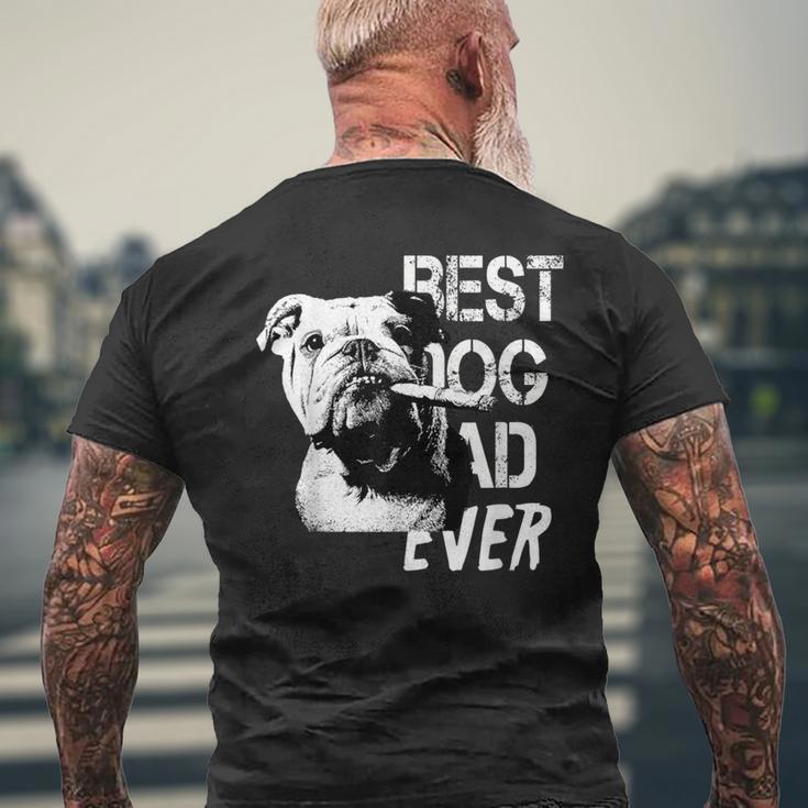 メンズ イングリッシュブルドッグ お父さん 父の日 ヴィンテージスタイル 犬 メンズTシャツ バックプリント 高齢者への贈り物