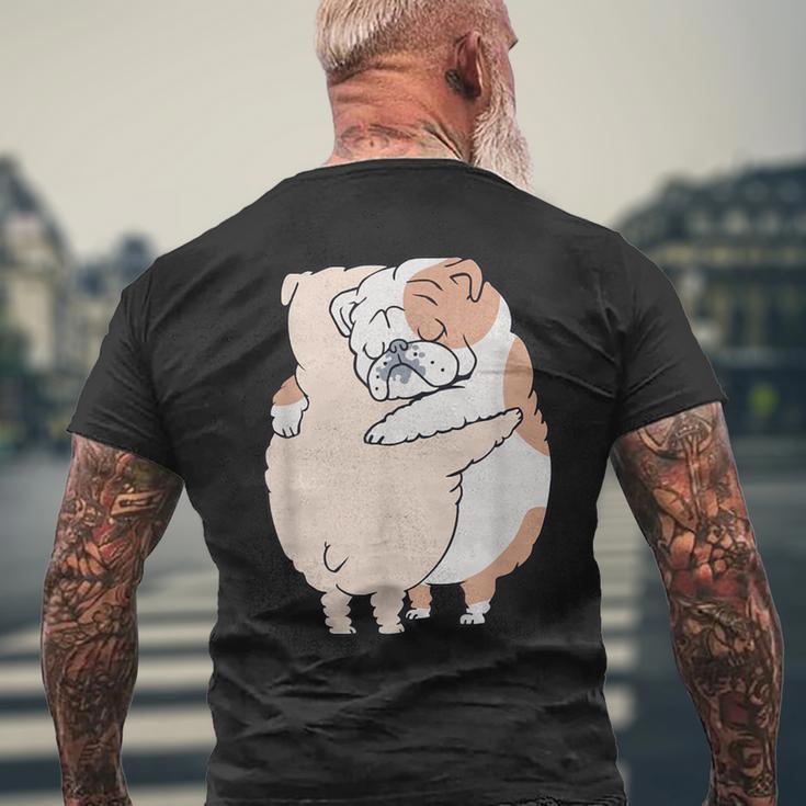 イングリッシュブルドッグハグ メンズTシャツ バックプリント 高齢者への贈り物