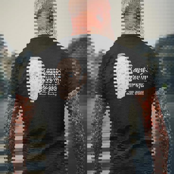 ウィリアム・バロウズ ビート詩人の名言 ビートジェネレーション メンズTシャツ バックプリント 高齢者への贈り物