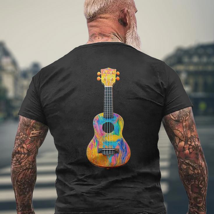 ウクレレ 楽器 モチーフ イラスト ウクレレ メンズTシャツ バックプリント 高齢者への贈り物