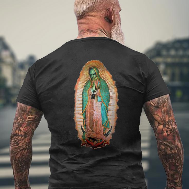 エイリアン グアダルーペの聖母 カトリック 宇宙人 宇宙人f メンズTシャツ バックプリント 高齢者への贈り物