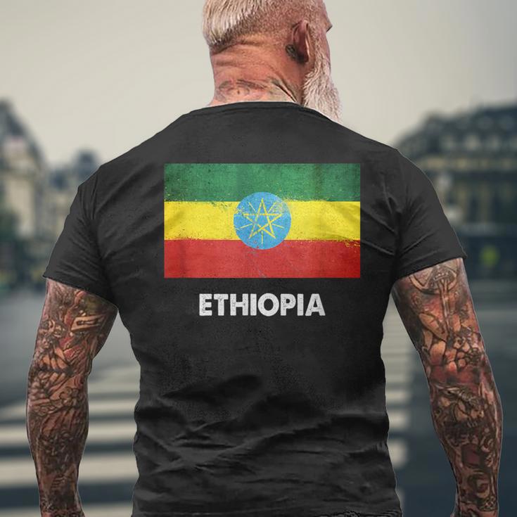 エチオピア国旗tシャツ メンズTシャツ バックプリント 高齢者への贈り物