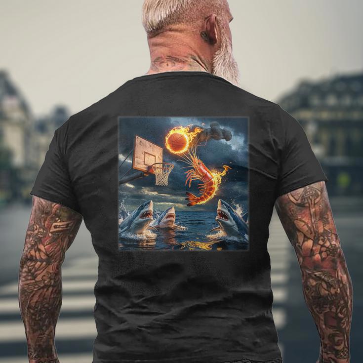 エビダンキングオンシャークファニーフィッシングミーム メンズTシャツ バックプリント 高齢者への贈り物