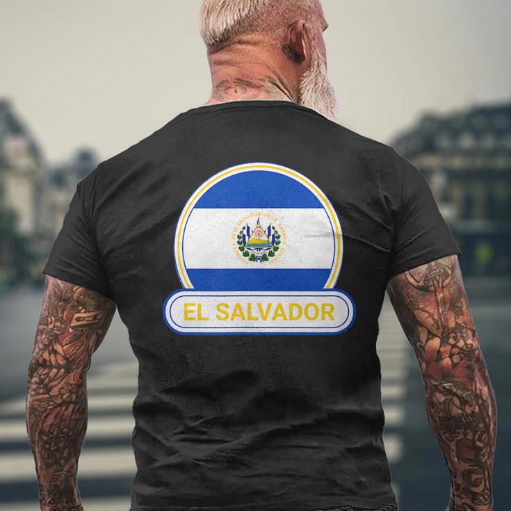 エルサルバドル国バッジ エルサルバドル国旗 メンズTシャツ バックプリント 高齢者への贈り物