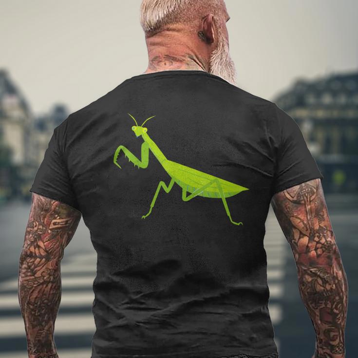オオカマキリ_昆虫_蟷螂_かまきり メンズTシャツ バックプリント 高齢者への贈り物