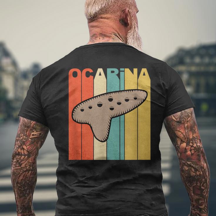 オカリナ レトロ メンズTシャツ バックプリント 高齢者への贈り物