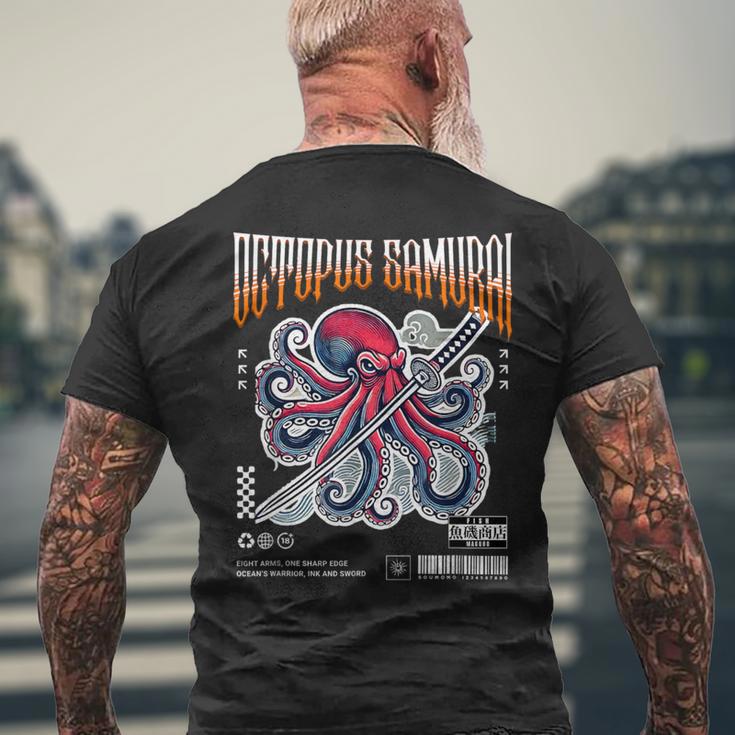 オクトパス侍 エイトアームズ 戦士 メンズ レディース メンズTシャツ バックプリント 高齢者への贈り物