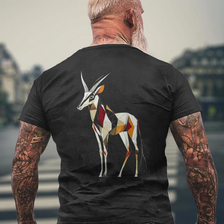 オリックス 動物 モチーフ イラスト オリックス メンズTシャツ バックプリント 高齢者への贈り物