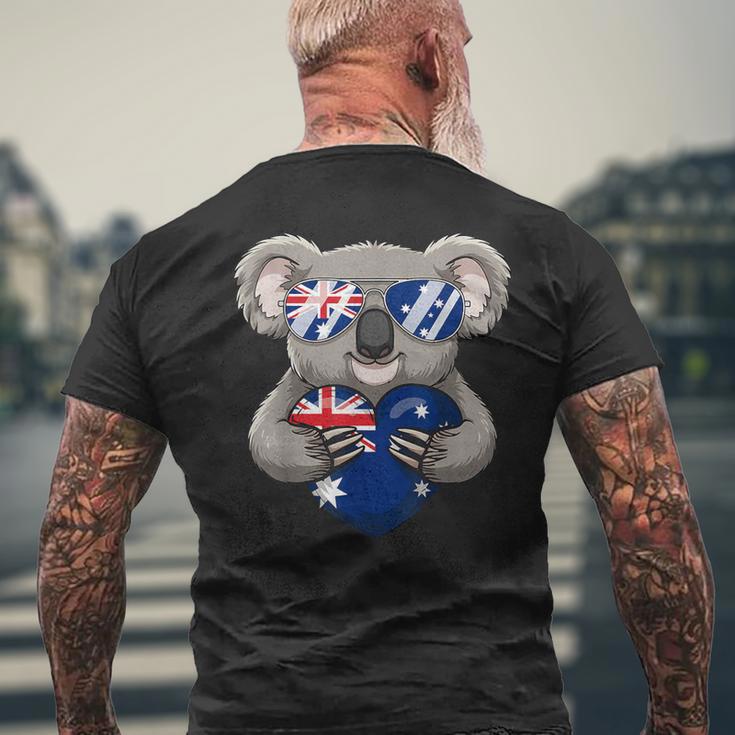 オーストラリア国旗 オーストラリアコアラ メンズTシャツ バックプリント 高齢者への贈り物