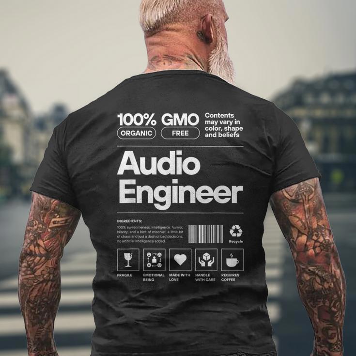 オーディオエンジニア コーヒー好き 音楽スタジオ サウンド Dj好き メンズTシャツ バックプリント 高齢者への贈り物