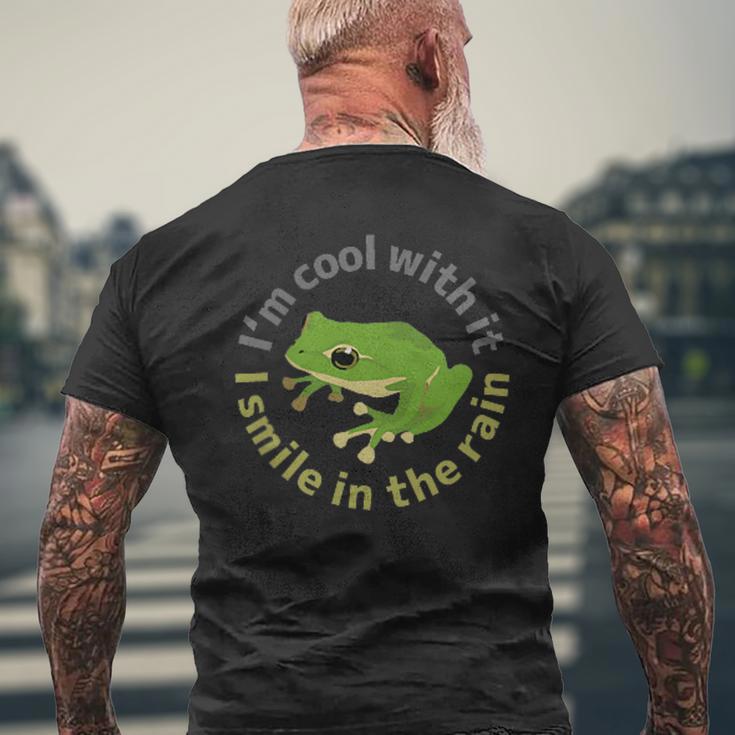カエル 蛙 ワンポイント カエルイラスト入り メンズTシャツ バックプリント 高齢者への贈り物