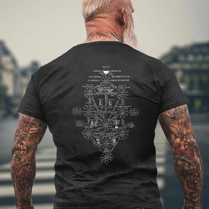 カバラ カバラ ライフツリー セフィロ ヴィンテージ メンズTシャツ バックプリント 高齢者への贈り物