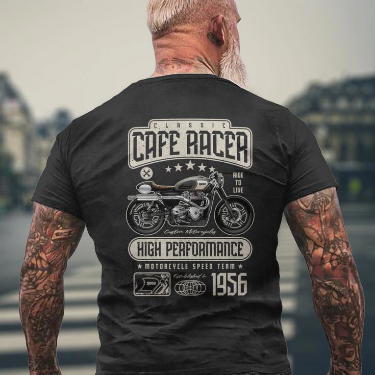 カフェ レーサー バイクの誕生日 1956 年生まれのバイカー 長袖tシャツ メンズTシャツ バックプリント 高齢者への贈り物