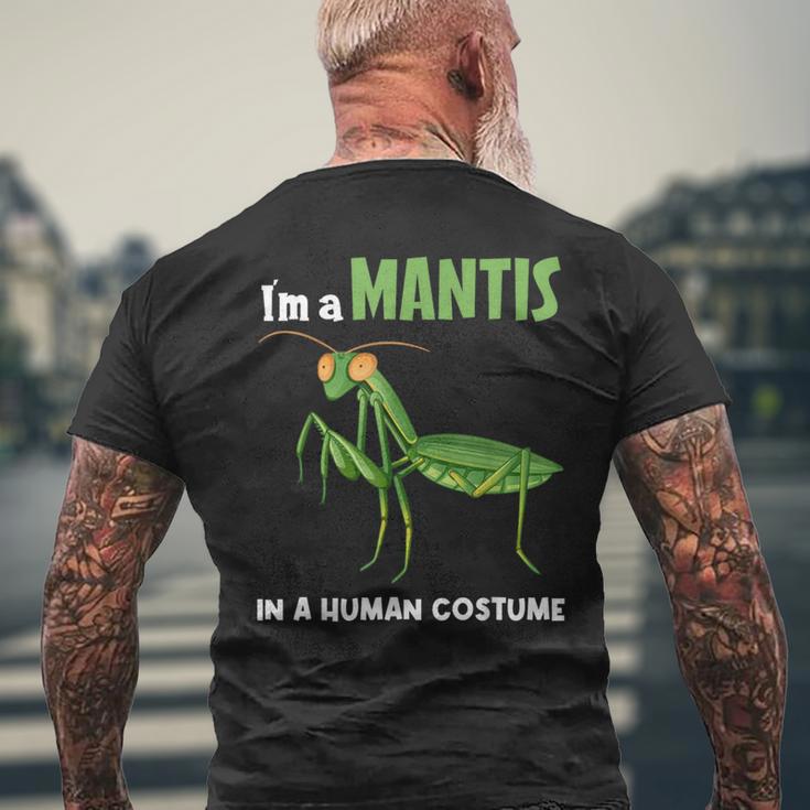 カマキリ 虫 祈るカマキリ メンズTシャツ バックプリント 高齢者への贈り物