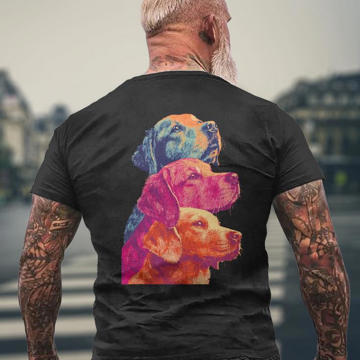 カラフルなラブラドールレトリバー犬夏の美的ペットアート 長袖tシャツ メンズTシャツ バックプリント 高齢者への贈り物