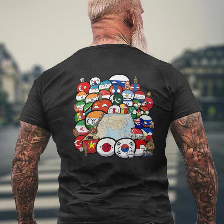 カントリーボールアジアの国民集合写真 メンズTシャツ バックプリント 高齢者への贈り物
