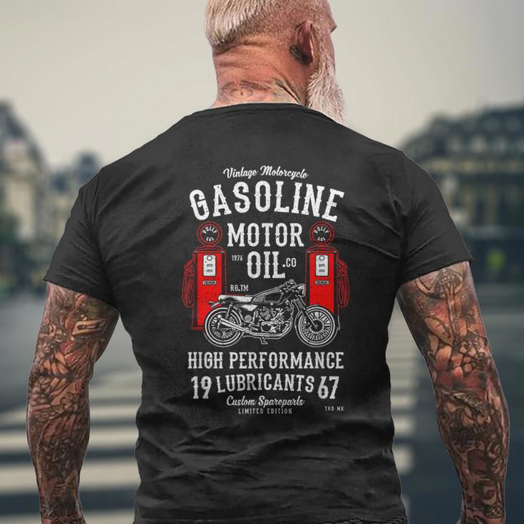 ガソリンモーターオイル メンズTシャツ バックプリント 高齢者への贈り物