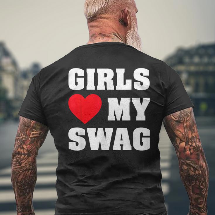 ガールズ・ラブ・マイ・スワッグ メンズTシャツ バックプリント 高齢者への贈り物
