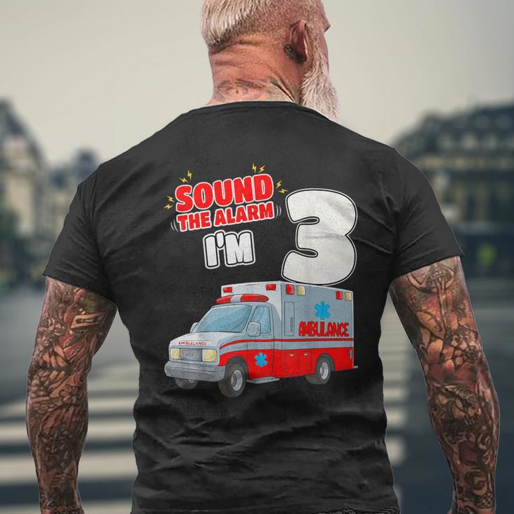 キッズ Ems 車 3歳の誕生日シャツ 3歳 救急車 メンズTシャツ バックプリント 高齢者への贈り物