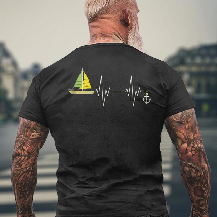 キャプテンi ヨットiハートビートボートiセーリング メンズTシャツ バックプリント 高齢者への贈り物