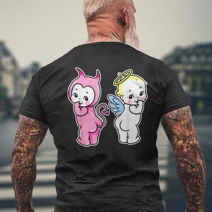 キューピー ベビー エンジェル デビル ケルブ メンズTシャツ バックプリント 高齢者への贈り物