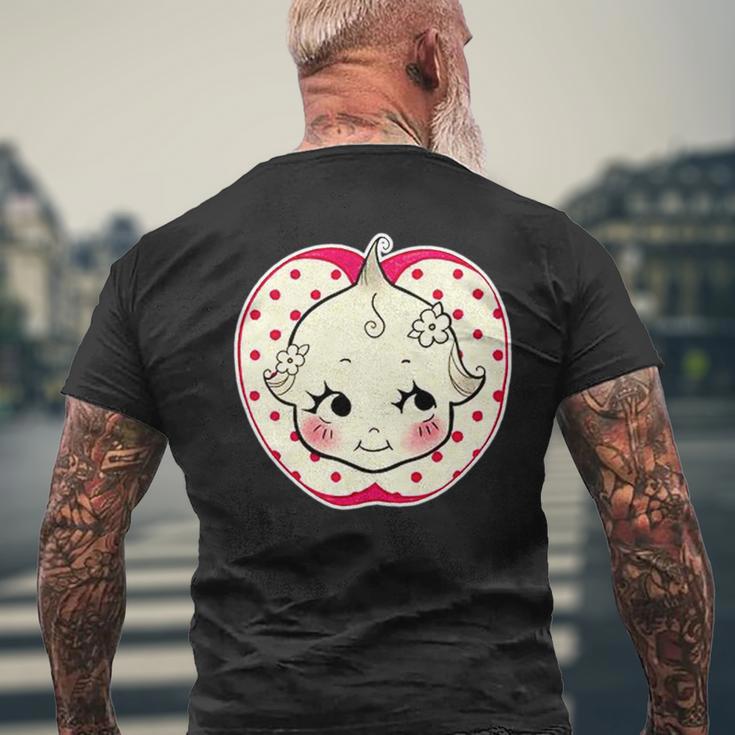 キューピー 赤ちゃん りんご 水玉 長袖tシャツ メンズTシャツ バックプリント 高齢者への贈り物
