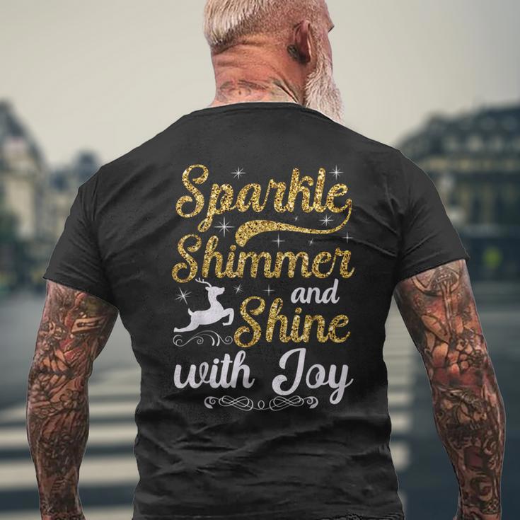 キラキラ光る輝きと輝きを放つクリスマス。 メンズTシャツ バックプリント 高齢者への贈り物