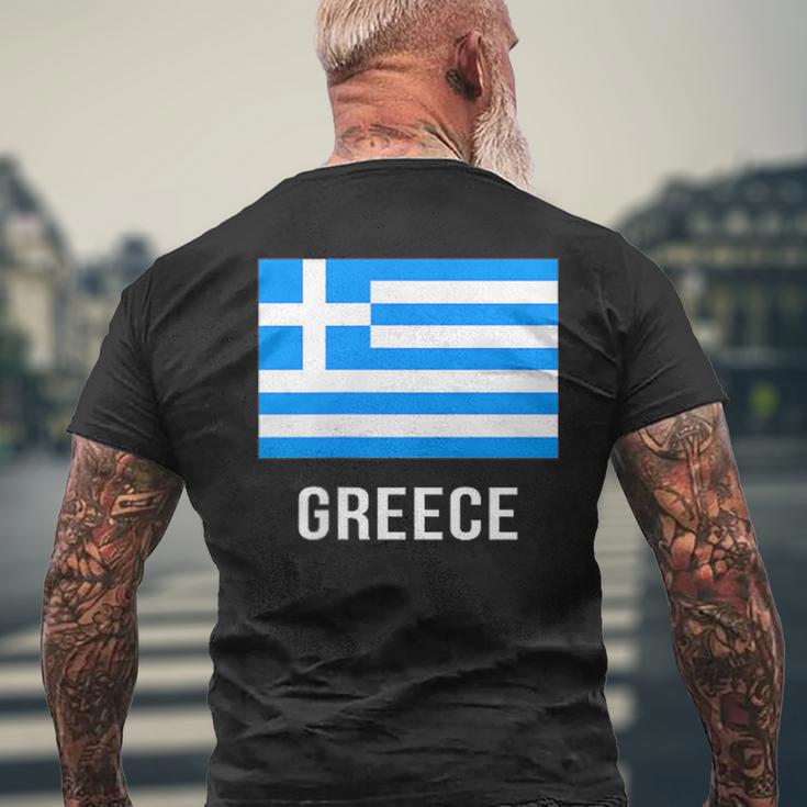ギリシャの国旗 メンズTシャツ バックプリント 高齢者への贈り物
