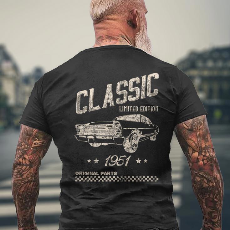 クラシック 1951 限定版 ヴィンテージ レトロ 車 誕生日 メンズTシャツ バックプリント 高齢者への贈り物