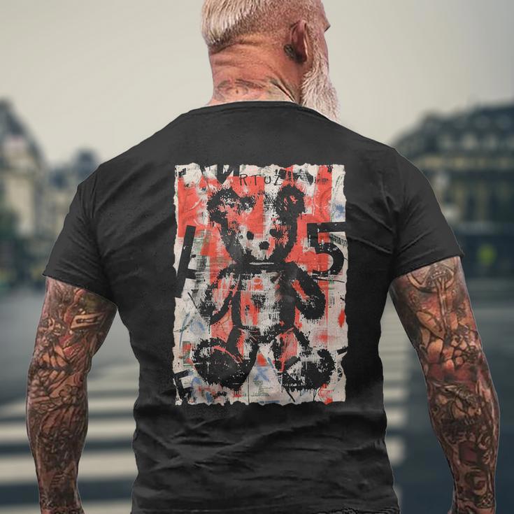 グラフィティテディベア エッジー ビンテージ レトロ アーバン ストリートウェア メンズTシャツ バックプリント 高齢者への贈り物