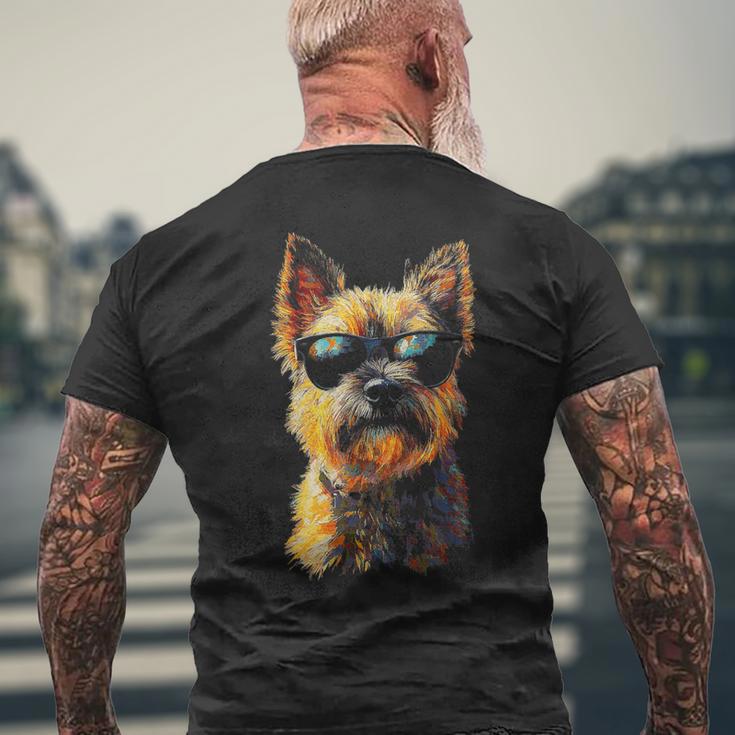 ケアンテリア 犬 ペット アートワーク サングラス ケアンテリア メンズTシャツ バックプリント 高齢者への贈り物