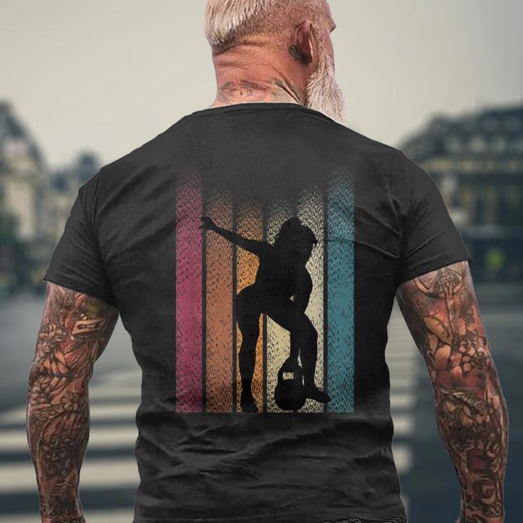 ケトルベル レトロ ワークアウト パワーリフティング ボディビルダー パンプペン メンズTシャツ バックプリント 高齢者への贈り物