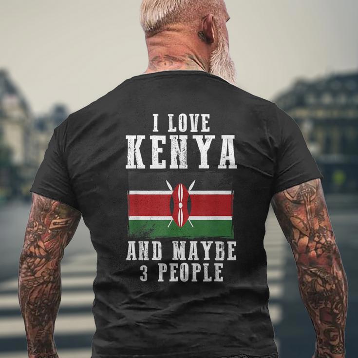 ケニアアフリカ国旗 I Love Kenya メンズTシャツ バックプリント 高齢者への贈り物