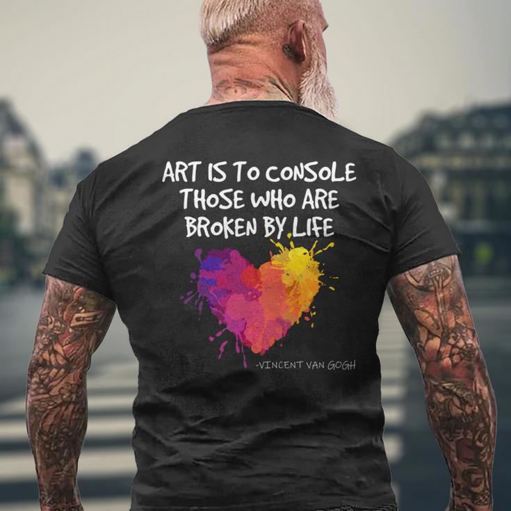 ゴッホ アート引用 ブロークンライフ アーティスト インスピレーション ハート バイブ 長袖tシャツ メンズTシャツ バックプリント 高齢者への贈り物