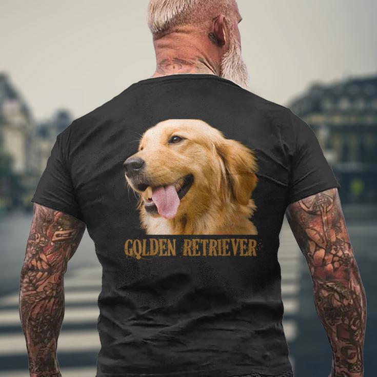 ゴールデンレトリバーの顔 ゴールデンレトリバーの犬の恋人 メンズTシャツ バックプリント 高齢者への贈り物