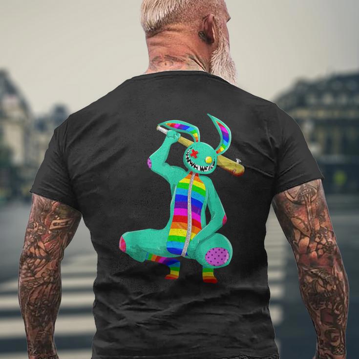 サイケデリックバニーサイコバニーアート メンズTシャツ バックプリント 高齢者への贈り物