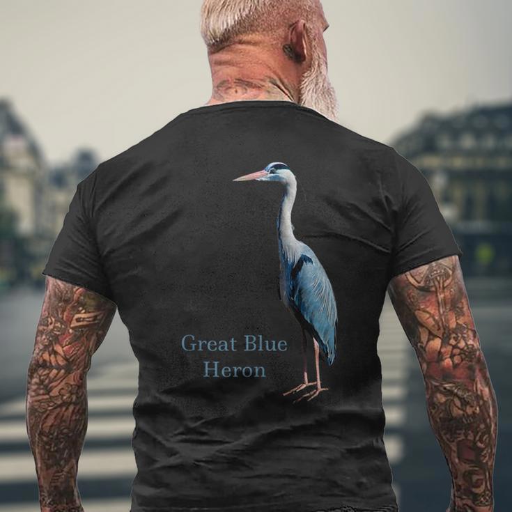 サギの鳥シャツ グレートブルーサギ 鳥類学 メンズTシャツ バックプリント 高齢者への贈り物