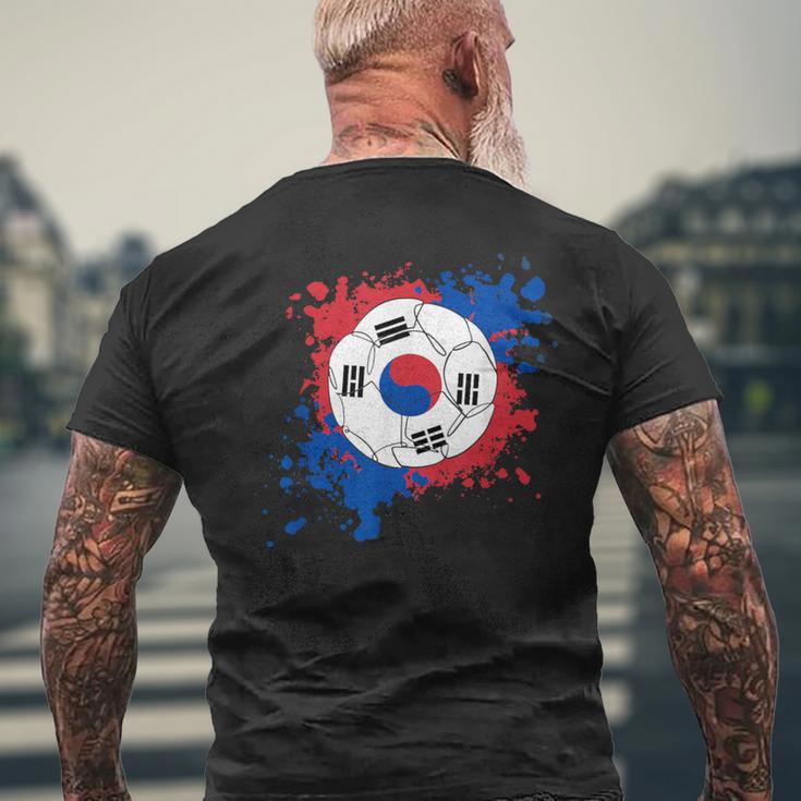 サッカーボール 韓国国旗付き メンズTシャツ バックプリント 高齢者への贈り物