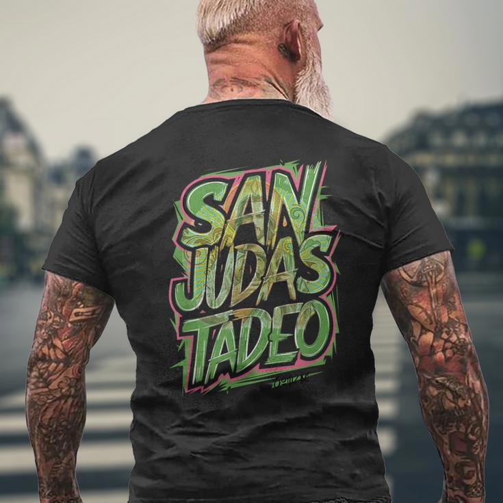 サン・ジューダス・タデオ-プロテクション メンズTシャツ バックプリント 高齢者への贈り物