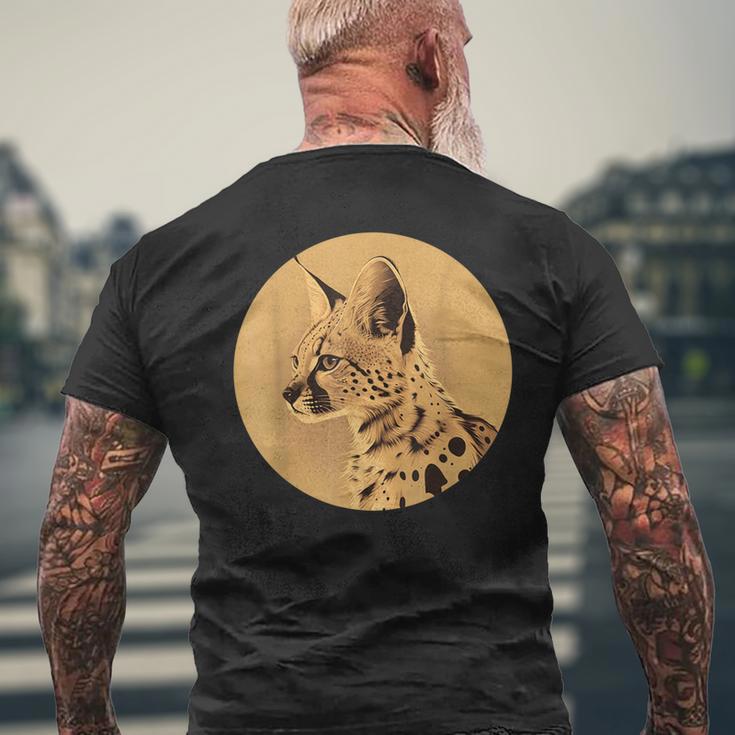 サーバル ワイルドキャット サーバルキャット アフリカン ワイルドキャット アニマル サーバル メンズTシャツ バックプリント 高齢者への贈り物