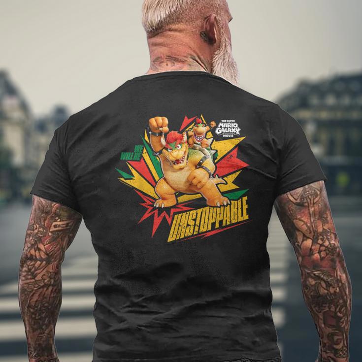 ザ・スーパーマリオギャラクシー・ムービー Bowser Unstoppable メンズTシャツ バックプリント 高齢者への贈り物